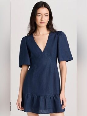 Rhode Navy V-Neck Short Sleeve Women’s Dress